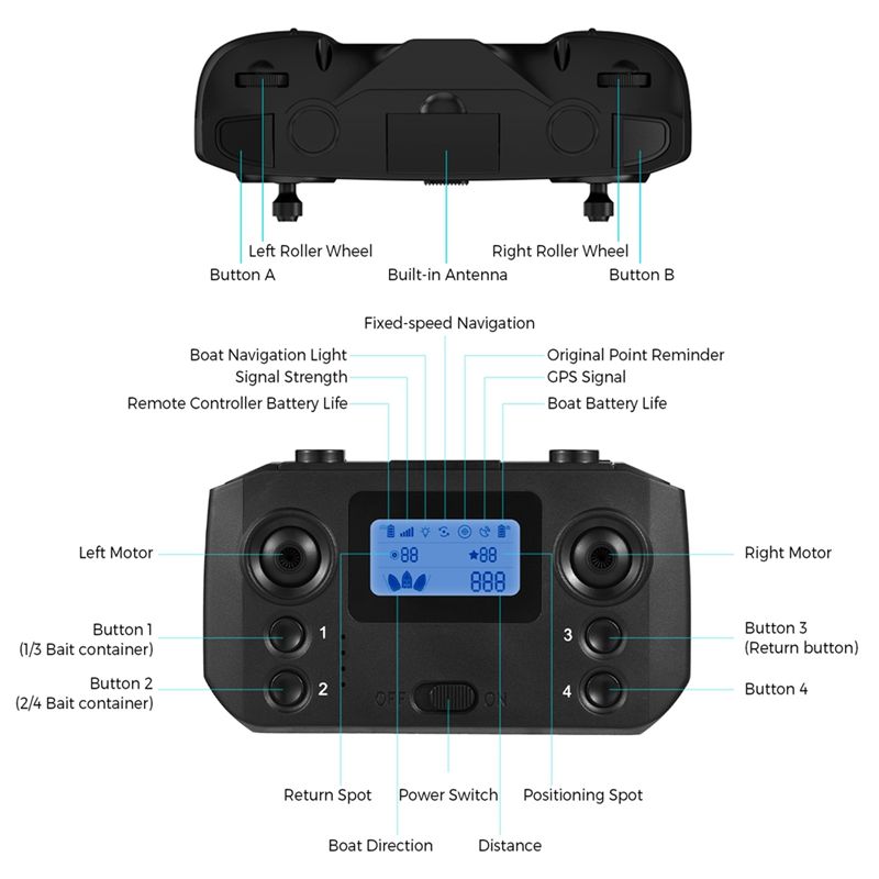 ABKQ-Fishing Bait Boat Remote  - Fishing Boat Gps のレビューと価格