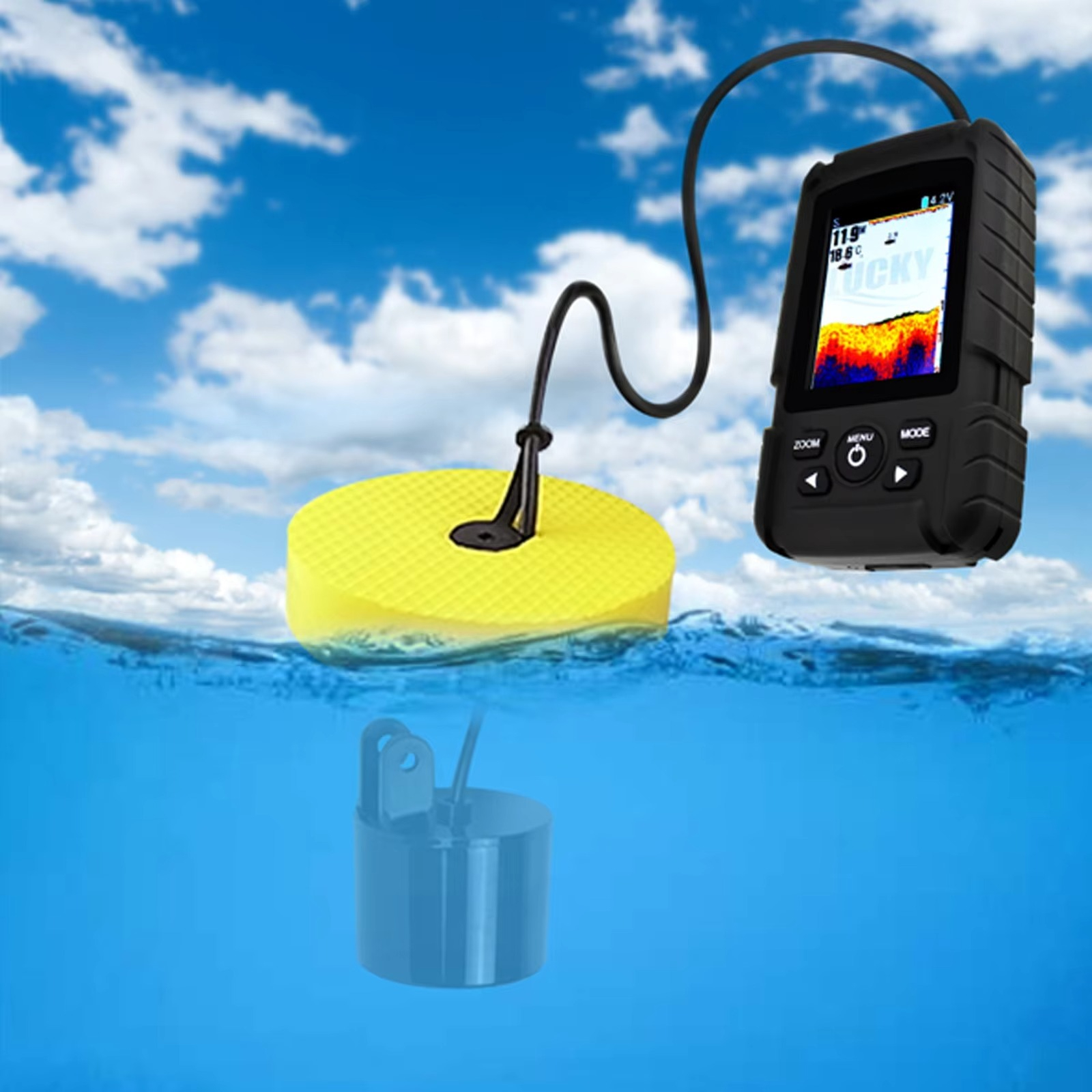 2-in-1 Wireless & Wired Fish F - Fishing Boat Depth Finder のレビューと価格