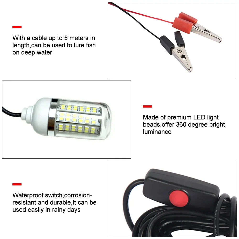12V Underwater Lamp 15W 108 LE - Fishing Boat Navigation Light のレビューと価格