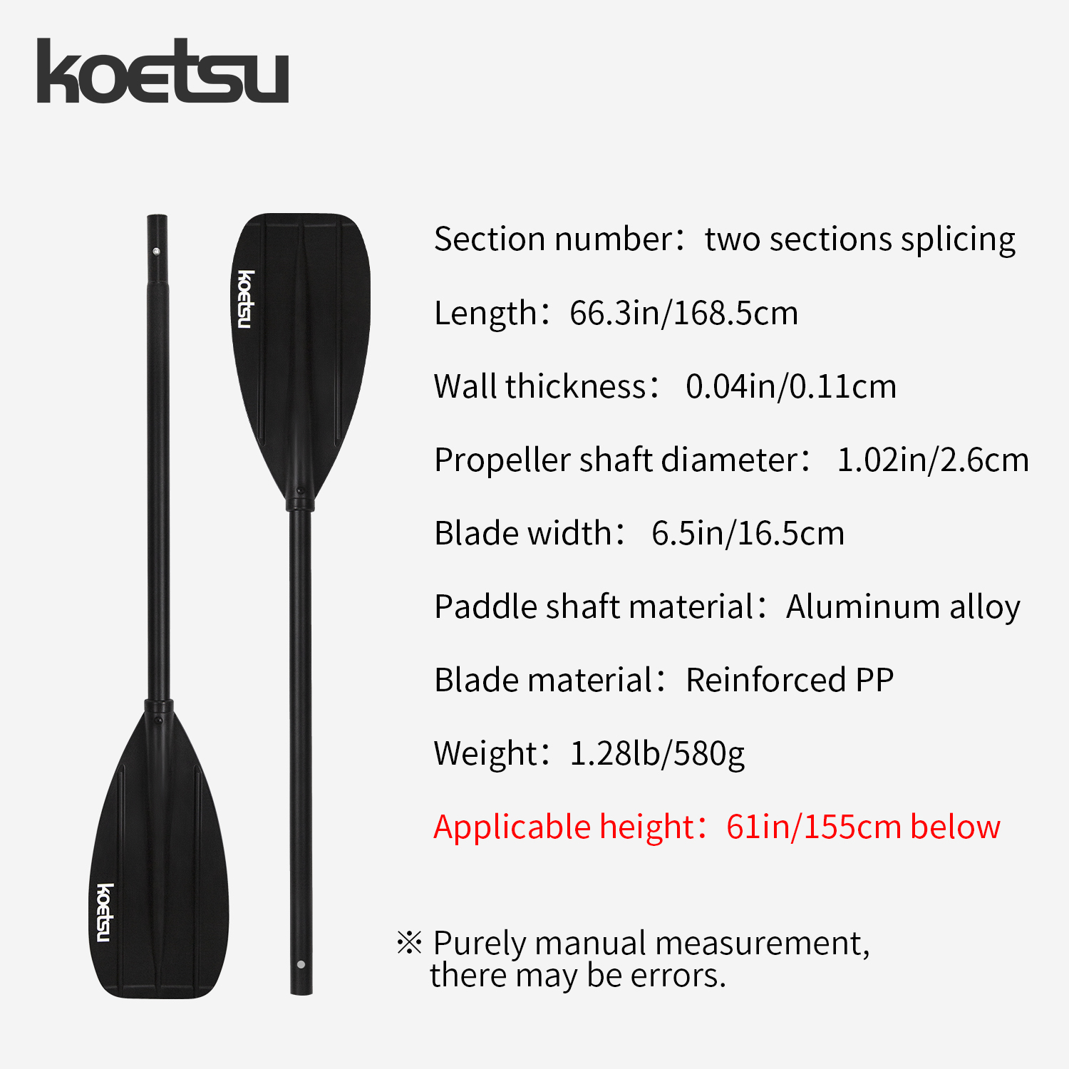 KOETSU Aluminum Alloy Double-H - Fishing Boat Paddle のレビューと価格