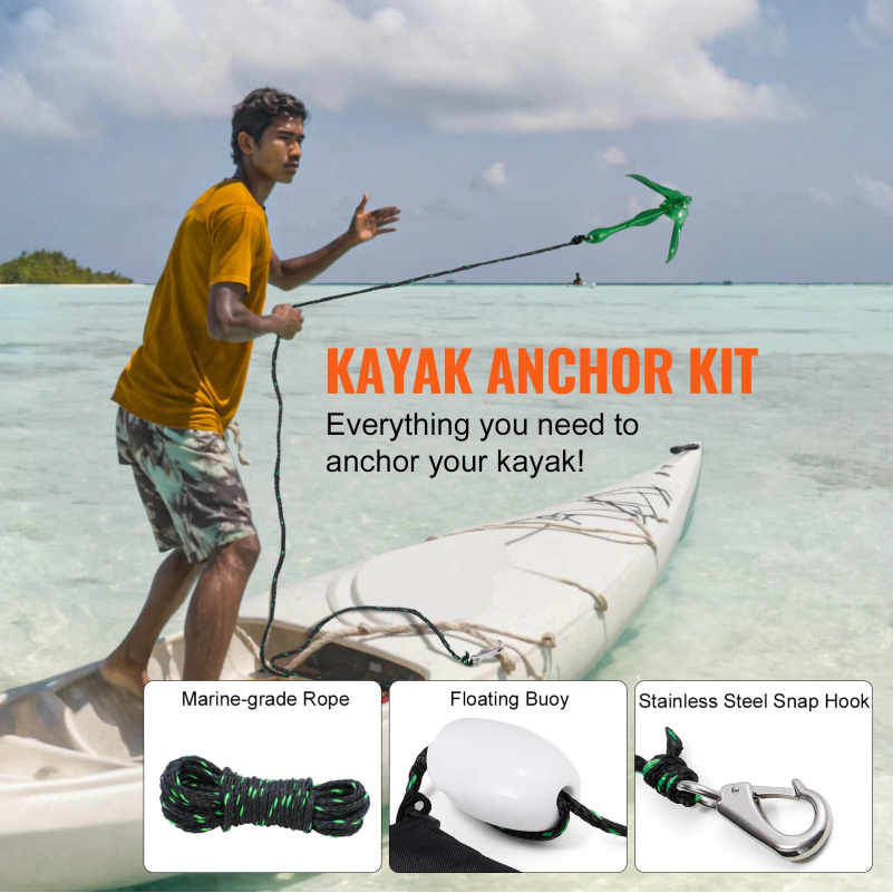 Kayak Anchor Kit 3.5 lb Paddle - Fishing Boat Anchor のレビューと価格