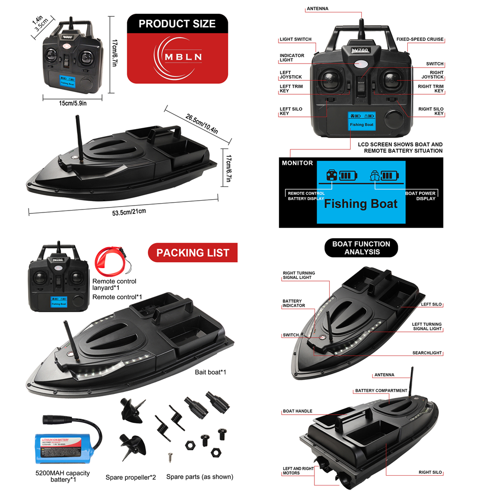 Brand,Fishing Bait Boat,Dual M - Fishing Boat Trolling Motor のレビューと価格