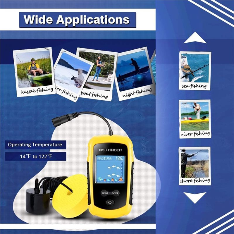 ABUE-Kayak Portable Fish Depth - Fishing Boat Depth Finder のレビューと価格