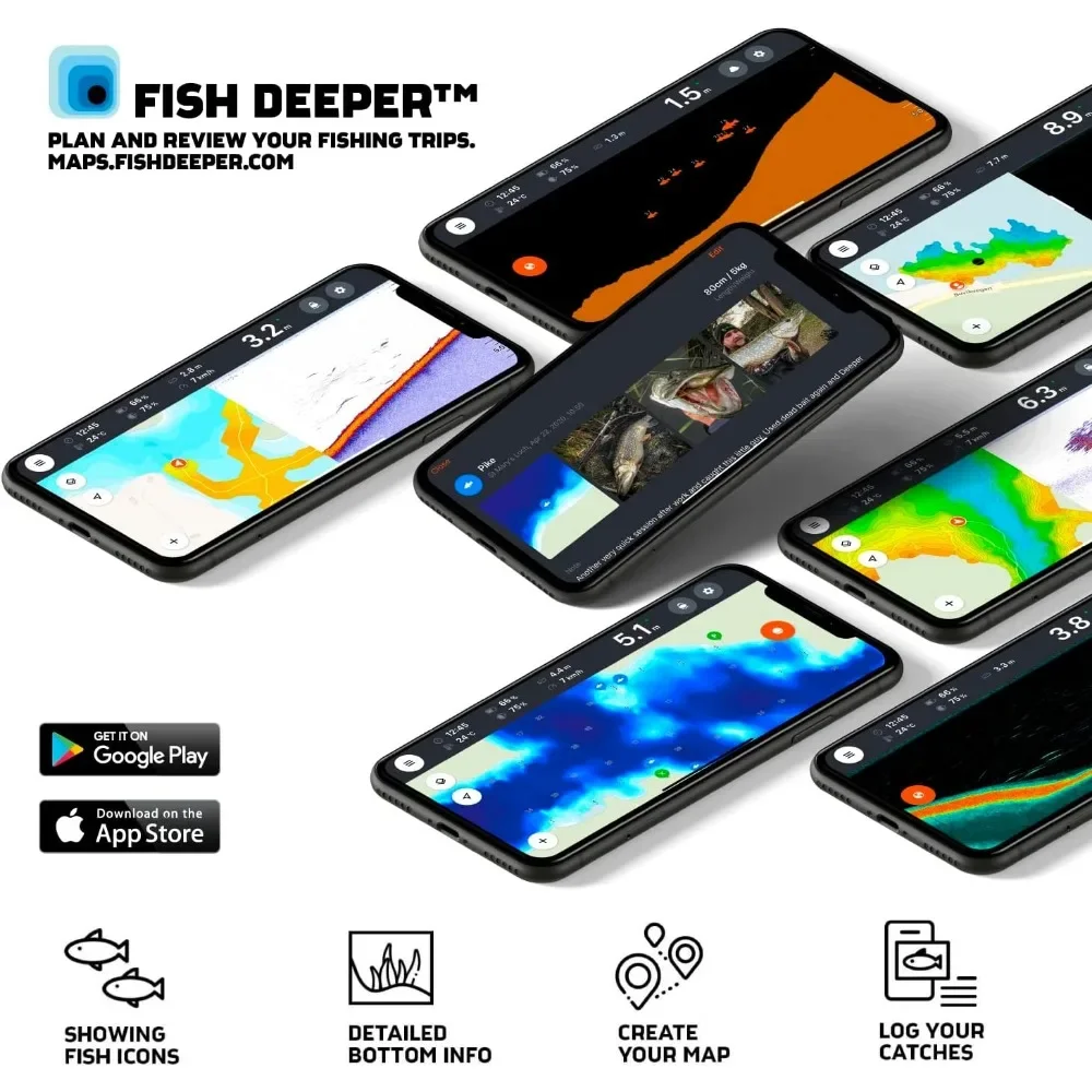 A  Chirp 2 Sonar Fish Finder - - Fishing Boat Depth Finder のレビューと価格