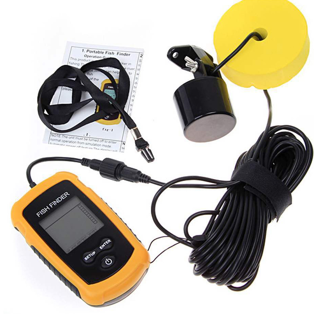 Alarm 100M Portable Sonar Fish - Fishing Boat Depth Finder のレビューと価格