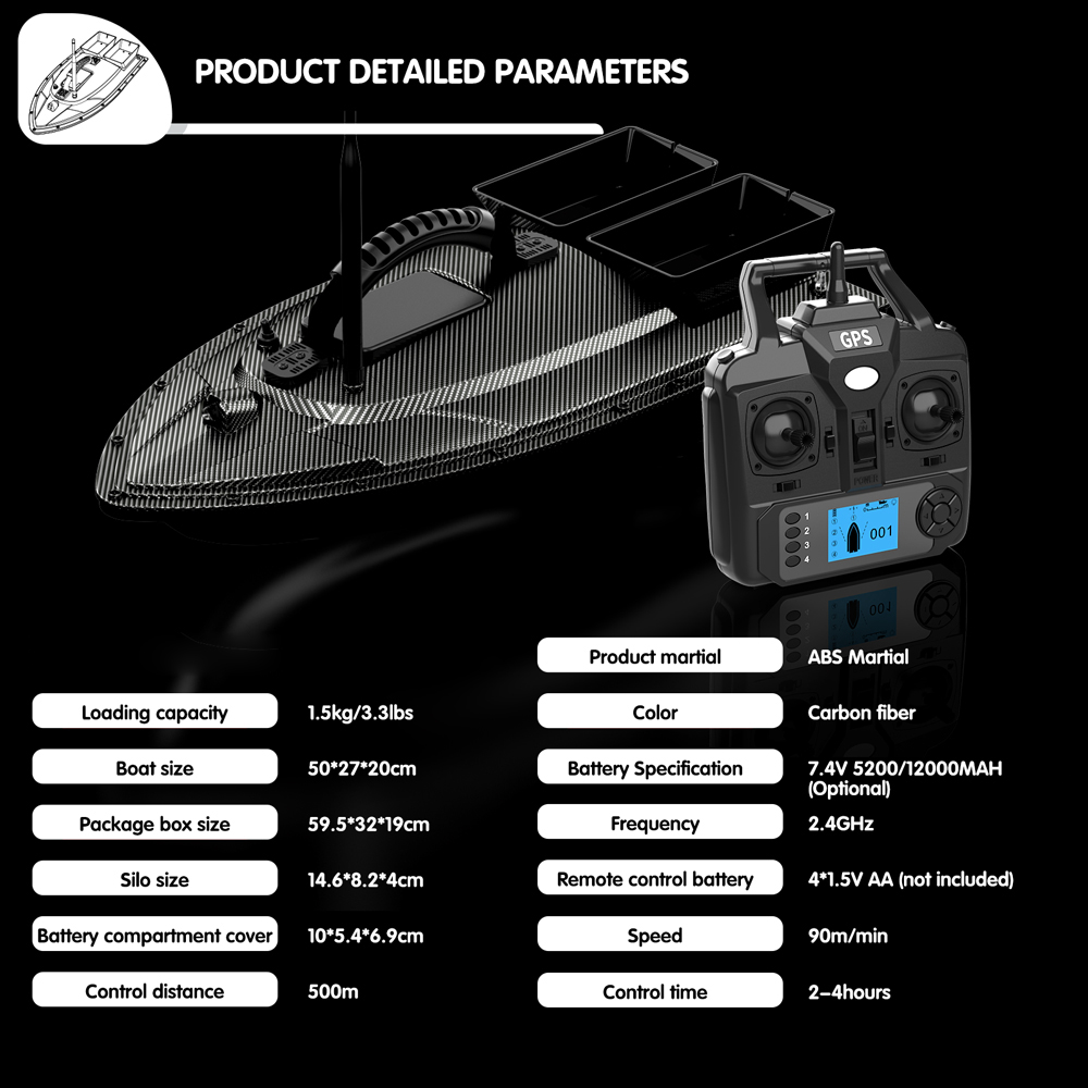 V070 12000mAh/5200mAh RC Bait  - Fishing Boat Gps のレビューと価格