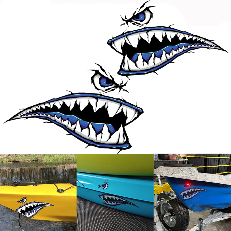2PCS Shark Teeth Mouth Boat St - Fishing Boat Oar のレビューと価格