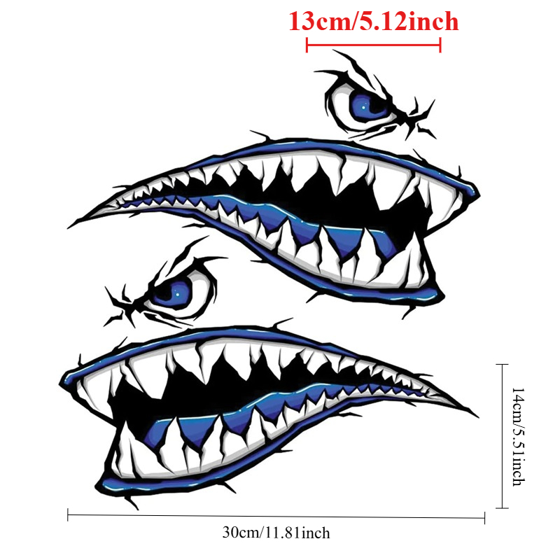 2PCS Shark Teeth Mouth Boat St - Fishing Boat Oar のレビューと価格