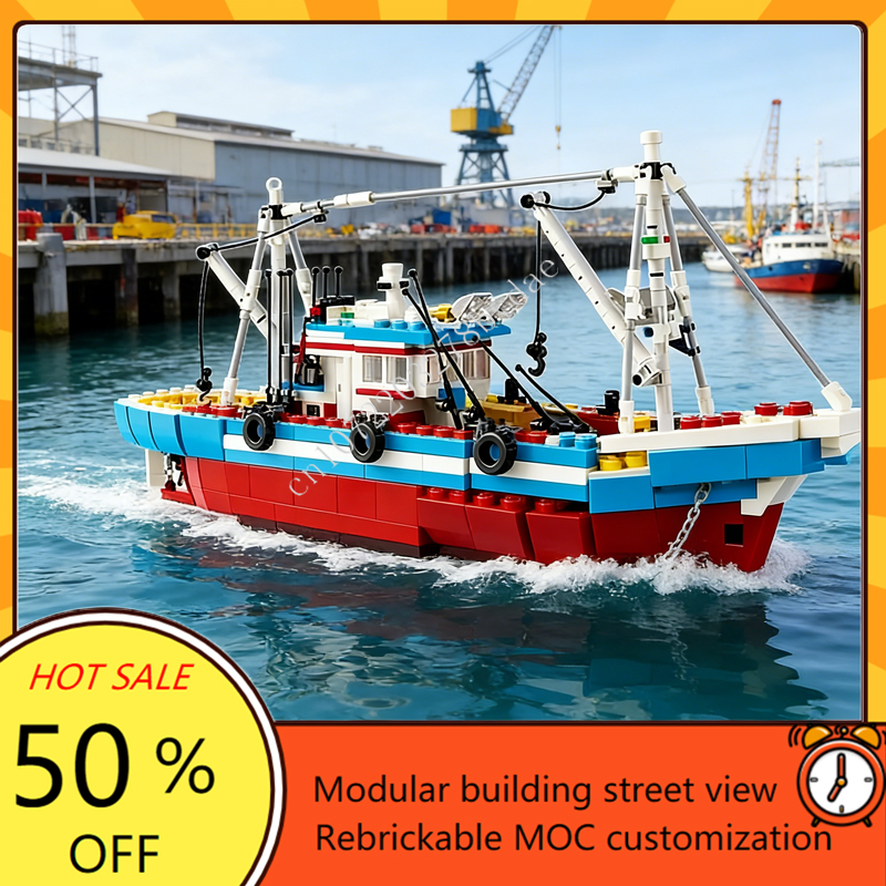 Custom 1600PCS Modular MOC-910 - Fishing Boat Trailer のレビューと価格